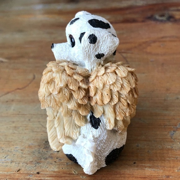 Playful Dalmatian Pup in Angel Wings Sitting & Smiling - Picture 4 of 6